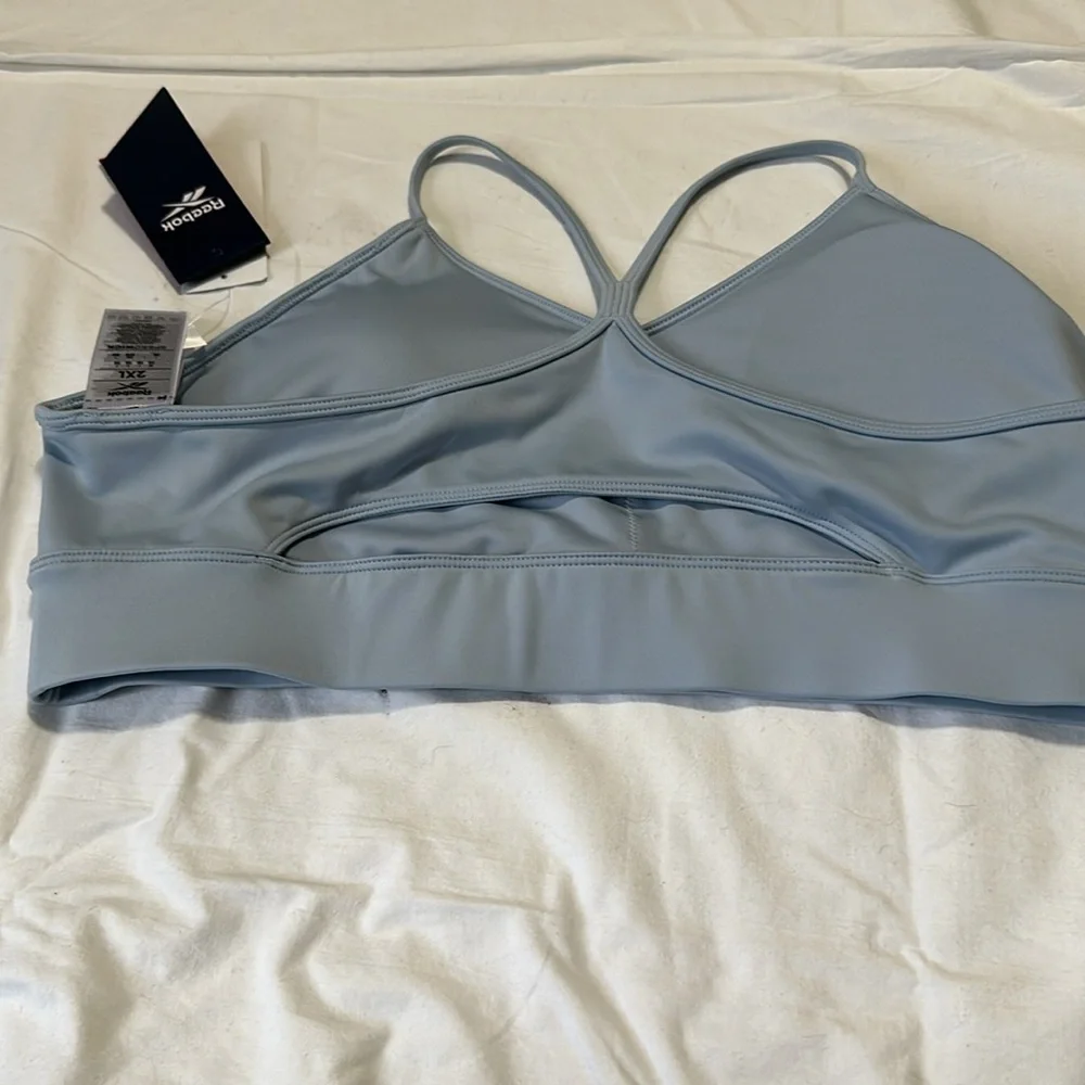 Reebok Women's Light Blue Sports Bra Higb Support 2X NWT Razorback